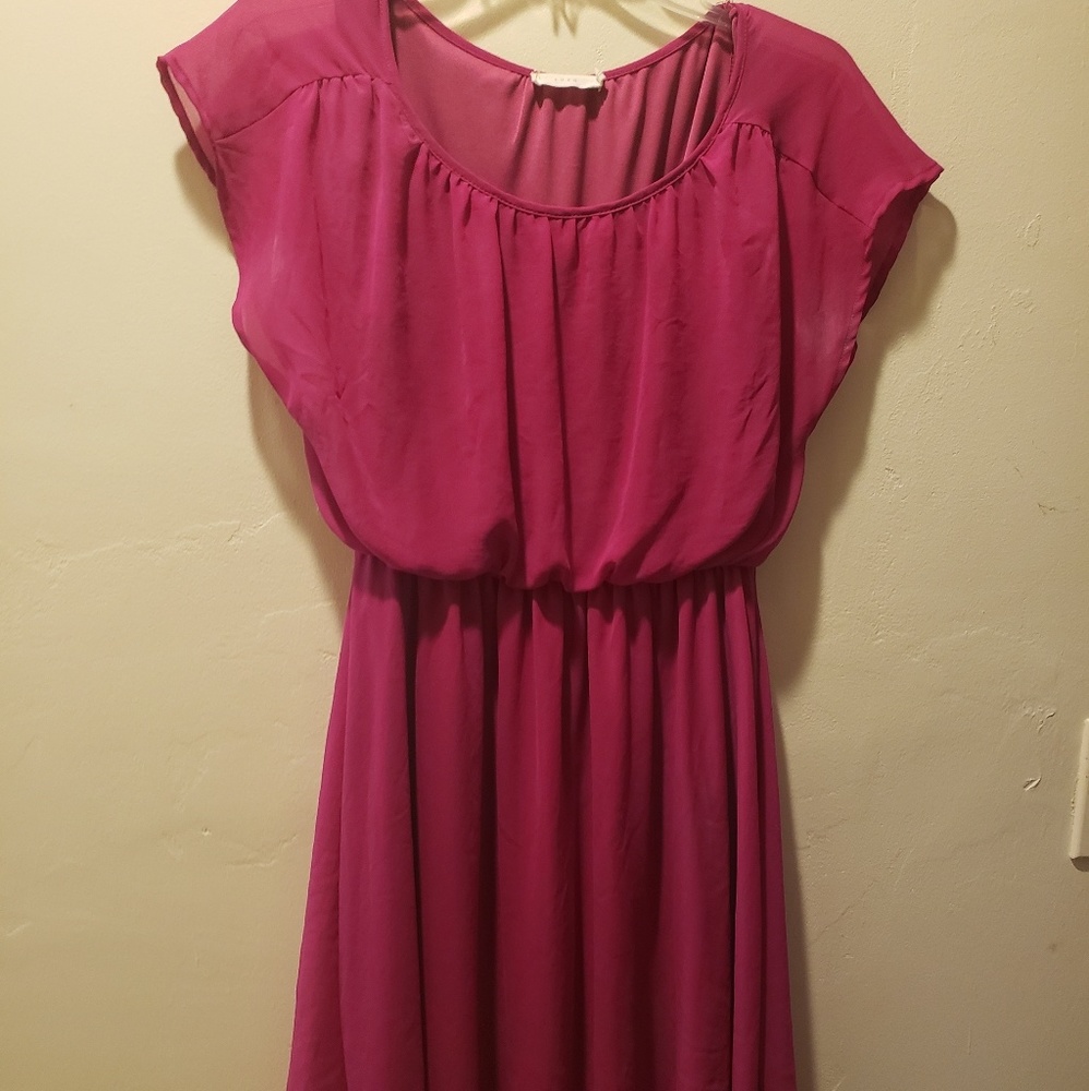 Lush Medium Magenta Skater Dress